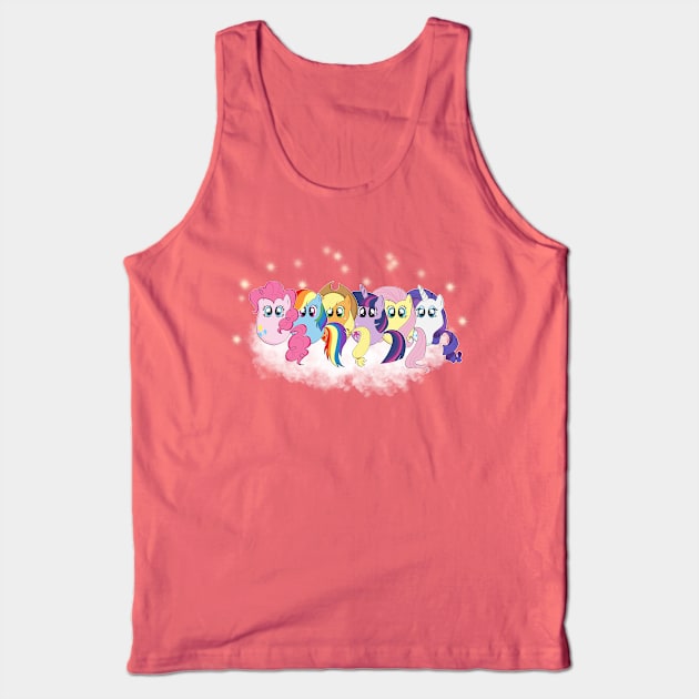 Pony Cloud Line Up Tank Top by laurareid.artist